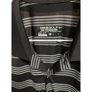 Nike Men’s Golf Polo Dri-Fit Black And White Size Medium